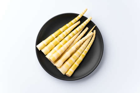 Small bamboo shoots boiled in waterの写真素材