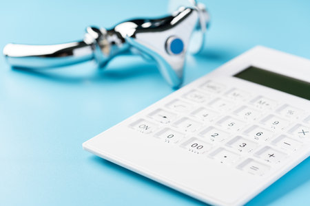 Faucets and calculatorsの写真素材