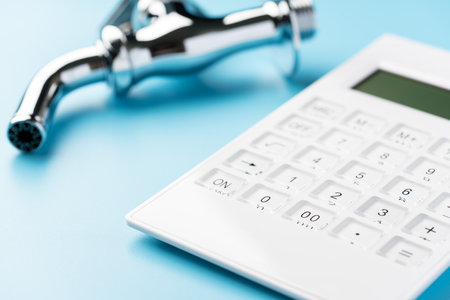 Faucets and calculatorsの写真素材