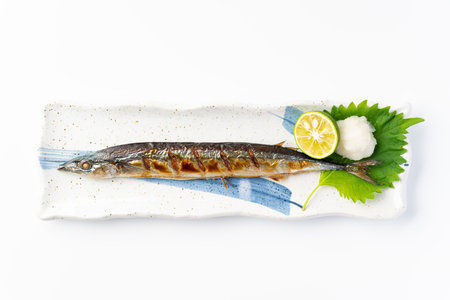 Grilled sauryの写真素材
