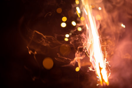 Hand-held fireworks sparksの写真素材