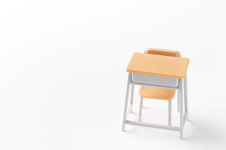 <p>School desk and chair miniature</p>の写真素材