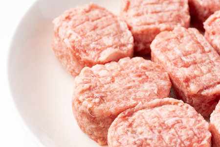 Molded meat steak (raw)の写真素材
