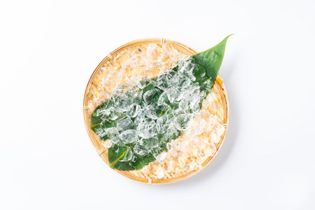 Ice in a colanderの写真素材