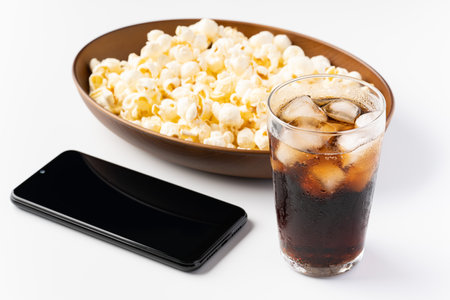 Image of watching videos on a smartphoneの写真素材