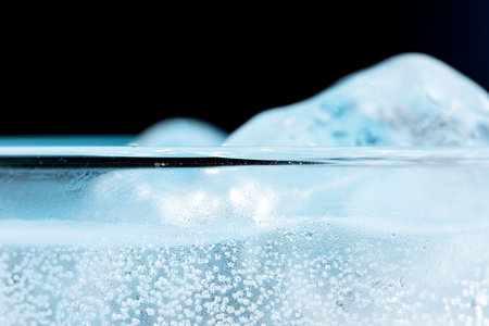 Carbonated water and iceの写真素材