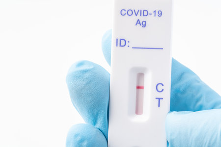 Antigen test kit with a negative result