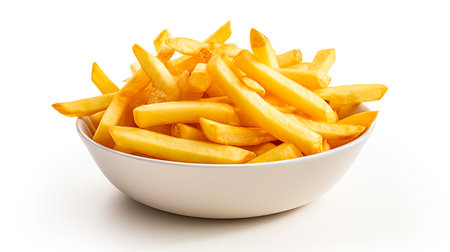 French fries on white backgroundの素材