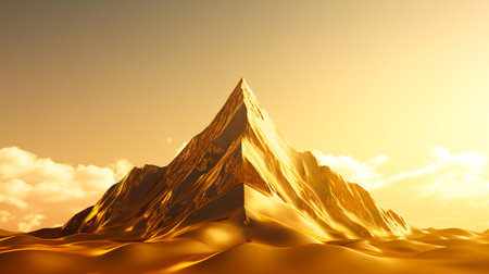 Image background of a mountain made of shining goldの素材