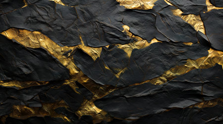 Japanese style gold and black paper-like texture backgroundの素材