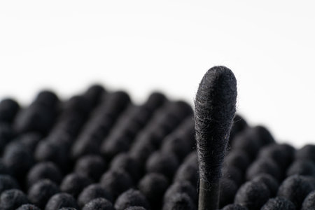 Black cotton swabの写真素材