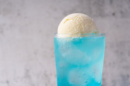 Blue Ice Cream Sodaの写真素材