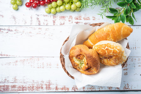 Assorted prepared breadの写真素材