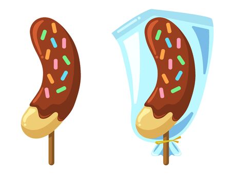 Illustration of sweet chocolate bananaのイラスト素材