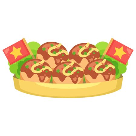Illustration of Osaka specialty takoyakiのイラスト素材