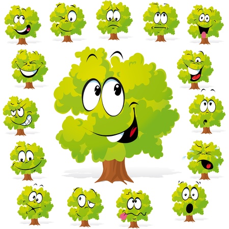 tree with many expressions のイラスト素材