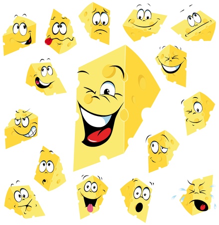 piece of cheese cartoon isolated on a white backgroundのイラスト素材