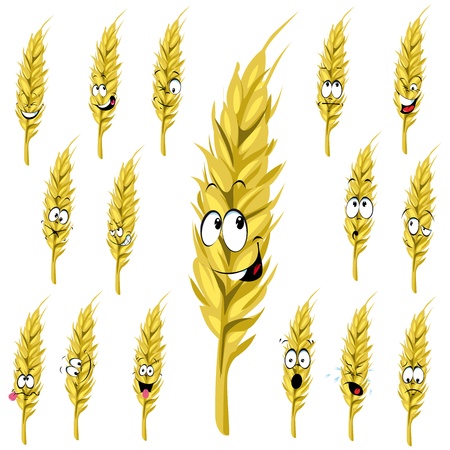 wheat ear cartoonのイラスト素材