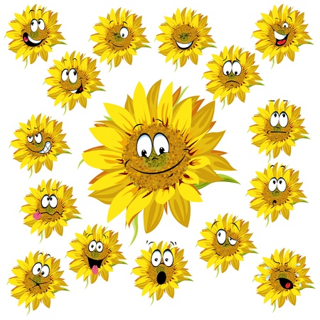 sunflower cartoonのイラスト素材
