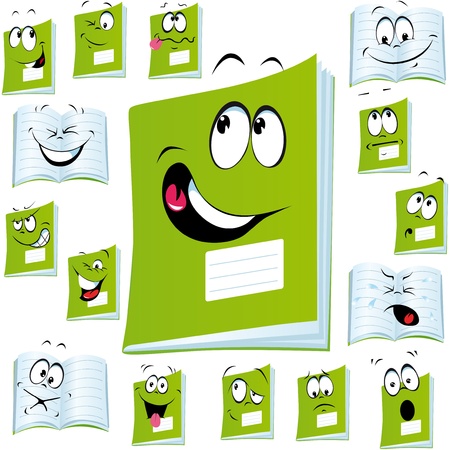 exercise book cartoon withのイラスト素材