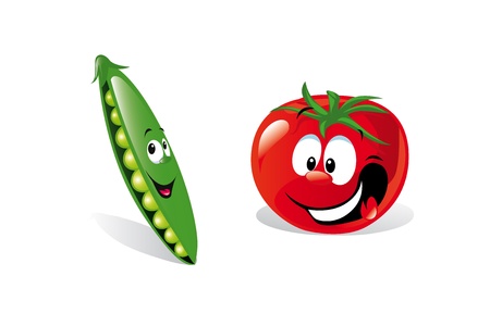 pea and tomato のイラスト素材