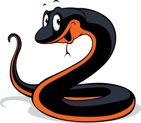 black snake cartoon isolated on white backgroundのイラスト素材