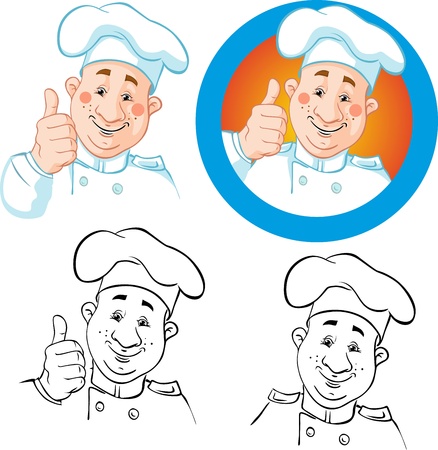 chef icons and black outlines isolated on white backgroundのイラスト素材