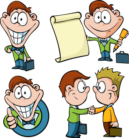 businessman cartoon isolated on white backgroundのイラスト素材