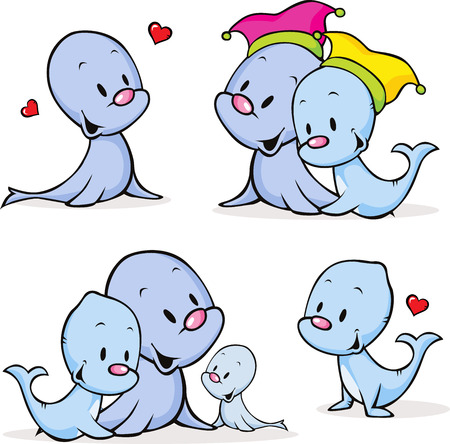 cute seal isolated on white - vector illustrationのイラスト素材