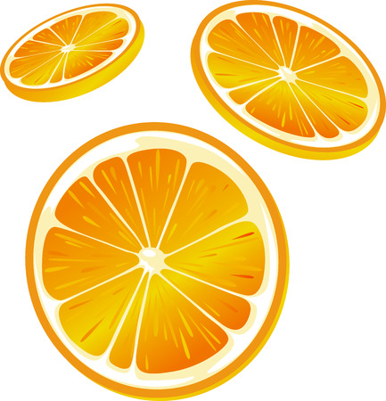 orange slice illustration - isolated on white backgroundのイラスト素材