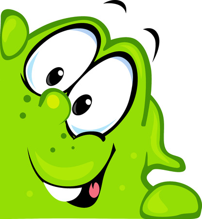 funny ghost peering out of a corner - vector illustrationのイラスト素材