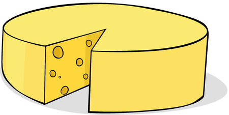 sliced cheese - vector illustrationのイラスト素材
