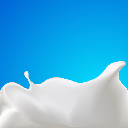 vector splash of milk or yogurt - illustration with blue backgroundのイラスト素材