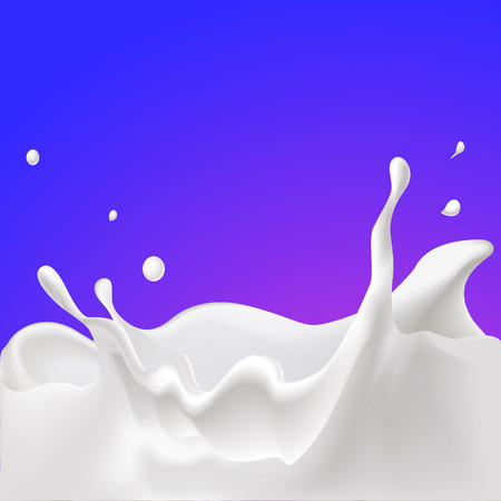 vector splash of milk - illustration with violet backgroundのイラスト素材