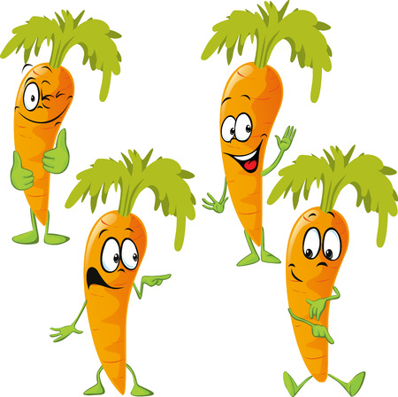 carrot - funny vector cartoonのイラスト素材