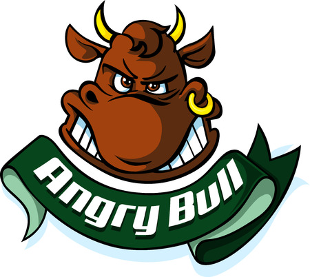 Angry Bull head - Vector illustrationのイラスト素材