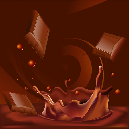 abstract chocolate splash background - vector illustrationのイラスト素材