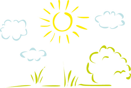 natural landscape - simple vector illustrationのイラスト素材