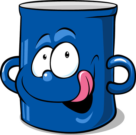 blue kitchen pot - funny vector illustrationのイラスト素材