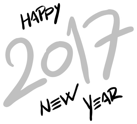 hand written happy new year 2017 - vector illustration