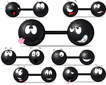 Funny  Dumbbell with cute face cartoon - Vector illustrationのイラスト素材