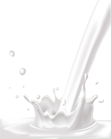 White vector milk splash on white backgroundのイラスト素材