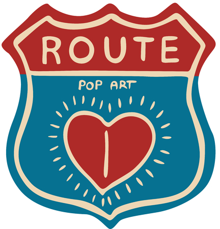 Route Pop Art Sign Design - vector illustrationのイラスト素材