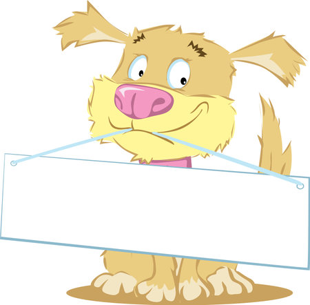 Cute Dog Holding His Muzzle Sign - Vector illustrationのイラスト素材