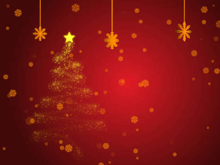 Christmas Reindeer card background design tree, moon and snowの写真素材