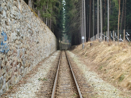 unique historic narrow-gauge railway. South Bohemiaの写真素材