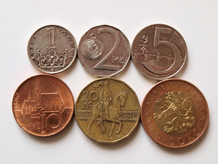 metal coins, currency Czech Republic