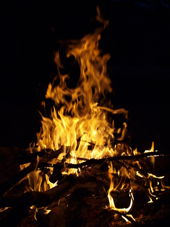 hot coals in an outdoor fireplace  South Bohemia