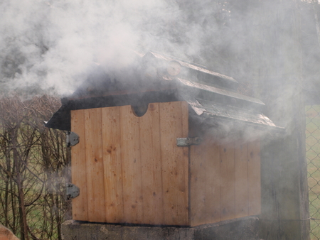 traditional rural smokehouse, southern Bohemia . Czech Republicの写真素材