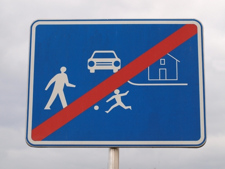 traffic sign end residential areas, Czech Republicの写真素材